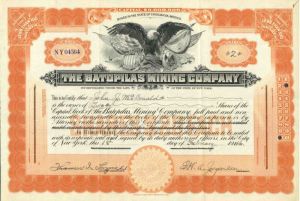 Batopilas Mining Co. - Stock Certificate