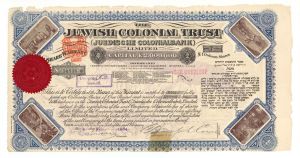 Jewish Colonial Trust - 1904 dated Stock Certificate