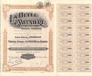 La Belle Meuniere -  1929 dated Foreign Hotel Stock Certificate