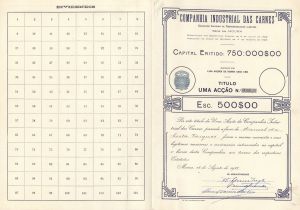 Companhia Industrial Das Carnes - 1922 dated Foreign Stock Certificate