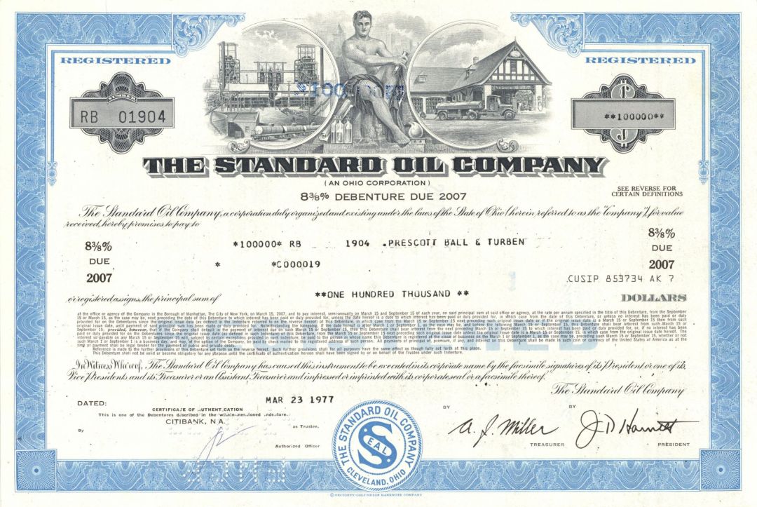 Standard Oil - 1970's dated Oil Bond - Standard Oil Company of Ohio