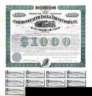 Commonwealth Loan and Trust Co. - $1,000 or $200 Bond