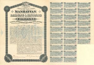 Manhattan Dredging and Elevating Co. - 1883 dated New York $1,000 Bond