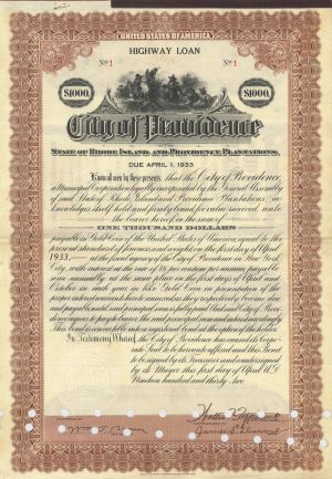 City of Providence - Certificate Serial No.1 - Bond