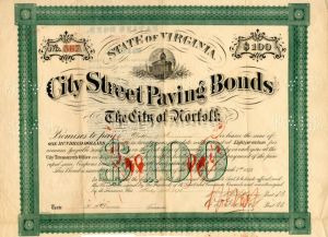 City Street Paving Bonds - $100