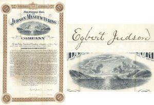 Judson Manufacturing Co. Bond signed by Egbert Judson - Involving Explosives - 1887 dated Oakland, Alameda County, California $500 Bond