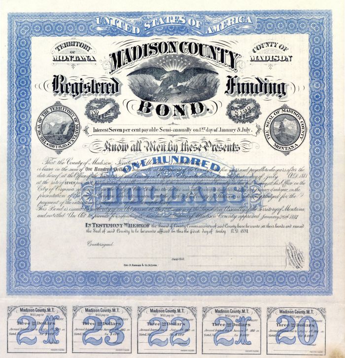 Madison County Registered Funding Bond - $100 Bond