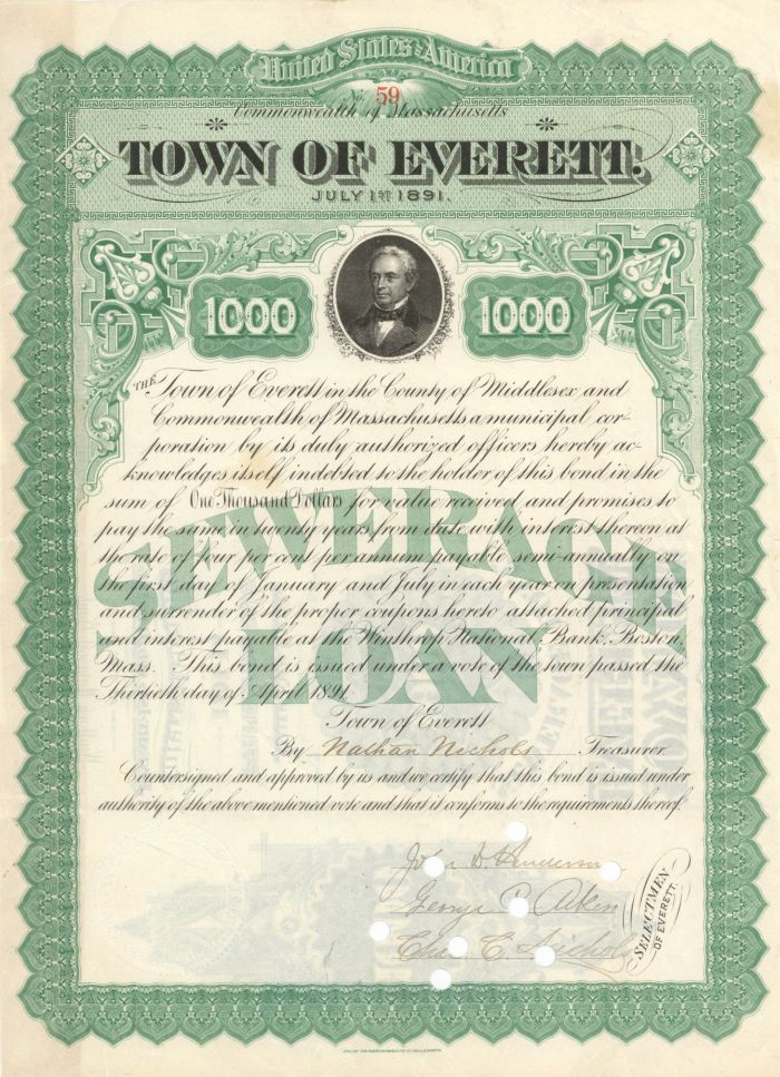 Town of Everett - $1,000 Bond