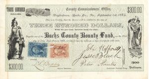 Bucks County Bounty Fund - 1864 dated $300 Bond