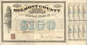  Belmont County Road Bond -  1871 dated $100 Bond