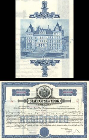State of New York - War Bonus Bond - 1949-1956 dated Various Denominations Bond