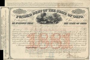 Funded Debt of the State of Ohio  - 1862 dated $5,450 Bond
