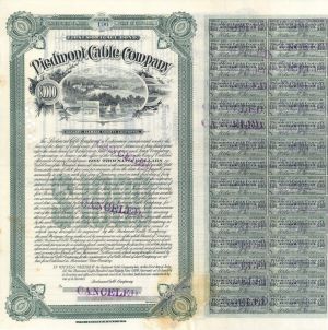 Piedmont Cable Co.  - 1889 dated $1,000 Bond