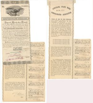 State of Louisiana - 1836 dated Pair of $1,000 and $100 Bond