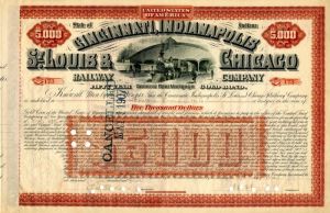 Issued to the Eastern Dynamite Co. - Cincinnati, Indianapolis, St. Louis & Chicago Railway Co. - $5,000 Railroad Bond