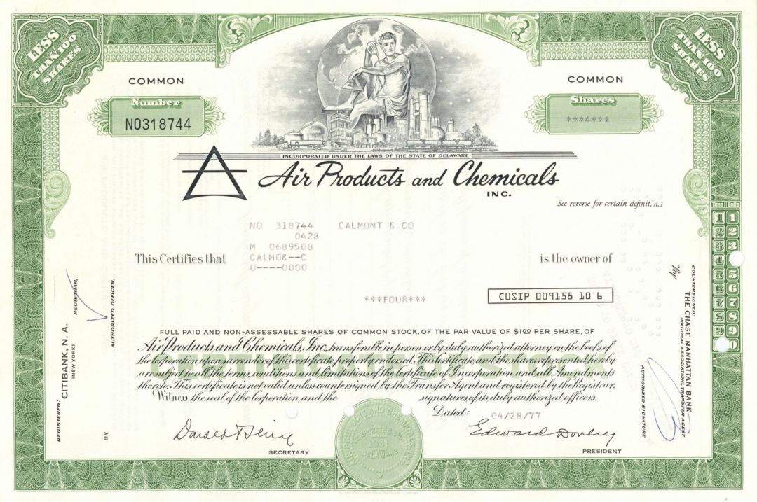 Air Products  and Chemicals, Inc. - Stock Certificate