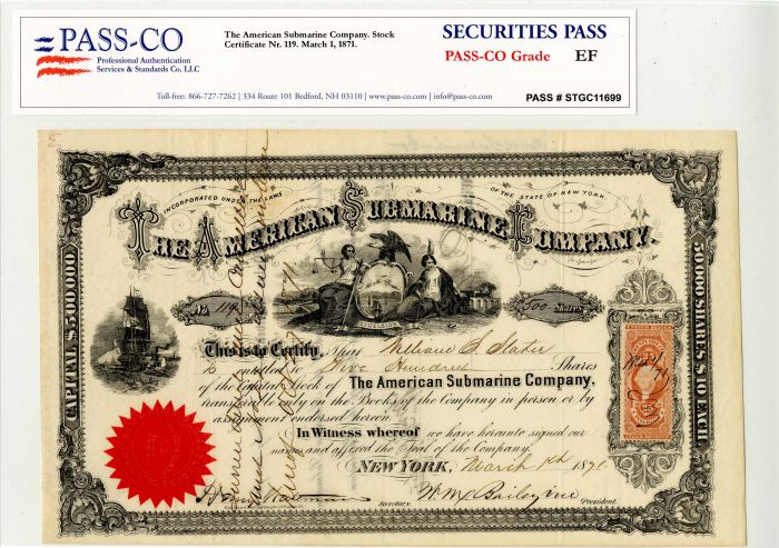 American Submarine Co. - Stock Certificate