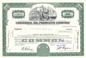Universal Oil Products Co. - Stock Certificate - Honeywell UOP