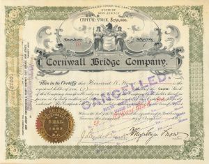 Cornwall Bridge Co. - Stock Certificate