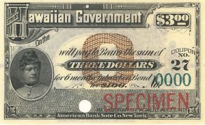 Hawaiian Government $3 Coupon