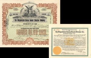 Mergenthaler-Horton Basket Machine Co. Stock and Scrip Dividend Certificate - 1905/1906 dated Stock Certificate