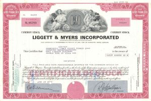 Liggett and Myers Inc. - L & M Cigarettes - 1960's-70's dated Stock Certificate - Famous Tobacco Company