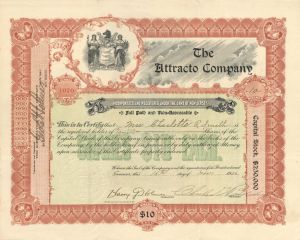 Attracto Co. - 1905 or 1906 dated Stock Certificate