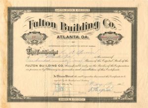 Fulton Building Co. - Stock Certificate