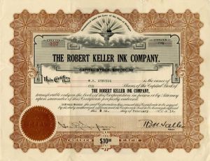 Robert Keller Ink Co. - Stock Certificate