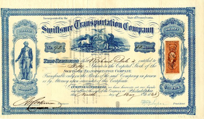 Swiftsure Transportation Co. - Stock Certificate