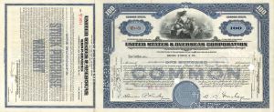 United States and Overseas Corp. - 1930 dated Stock Certificate