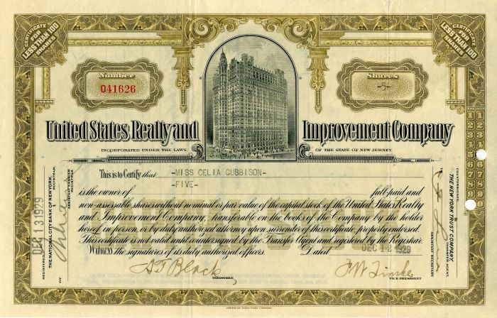 United States Realty and Improvement Co.