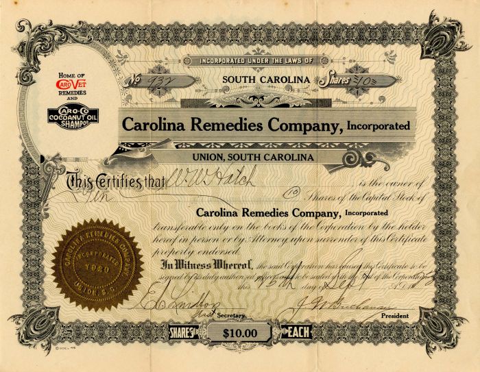 Carolina Remedies Co., Incorporated