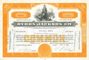 Byron Jackson Co. - Stock Certificate