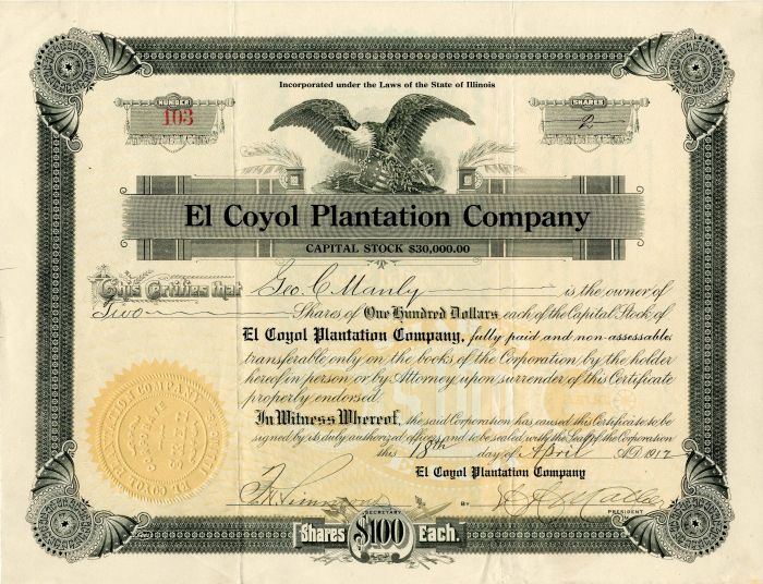 El Coyol Plantation Co.