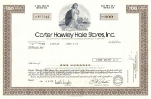 Carter Hawley Hale Stores, Inc. - 1970's dated Stock Certificate