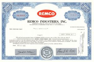 Remco Industries, Inc. - Stock Certificate