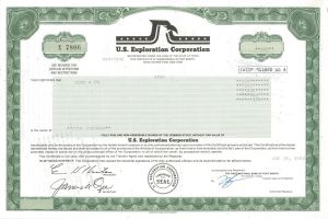 U.S. Exploration Corp. - Stock Certificate