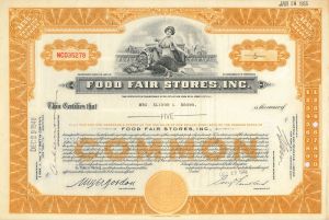 Food Fair Stores, Inc. - 1946-1954 Stock Certificate