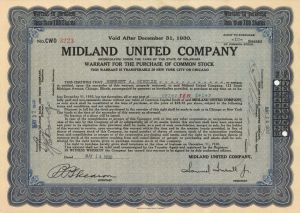 Midland United Co. - Stock Certificate