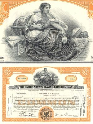 United States Playing Card Co. - 1942-1965 dated Stock Certificate