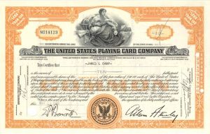 United States Playing Card Co. - 1942-1965 dated Stock Certificate