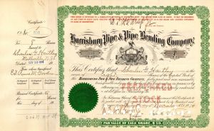 Harrisburg Pipe and Pipe Bending Co.  - 1914 dated Stock Certificate