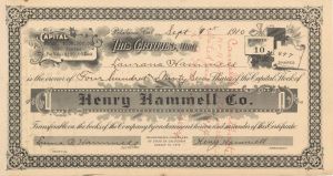 Henry Hammell Co. - 1910 dated Stock Certificate
