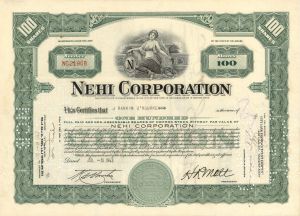 Nehi Corp. - 1943 or 1954 dated Stock Certificate