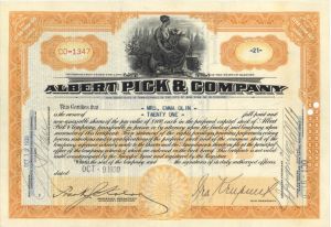 Albert Pick and Company -  1930 dated Stock Certificate