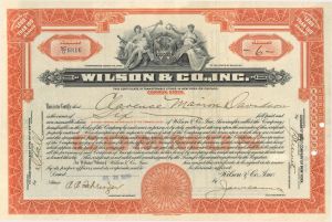 Wilson and Co., Inc. - 1926 dated Stock Certificate