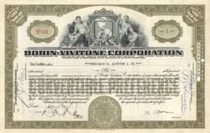 Borin-Vivitone Corp.  - 1930 dated Stock Certificate