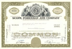 Scott, Foresman and Company - 1960's-1970's dated Illinois Stock Certificate