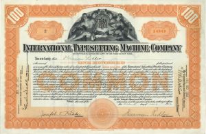 International Typesetting Machine Co. - 1912 dated Stock Certificate